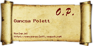 Oancsa Polett névjegykártya